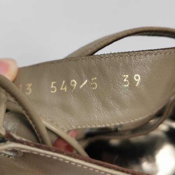 Barbara Bui Paris Runway Lace Up Taupe Heels - Picture 9 of 11